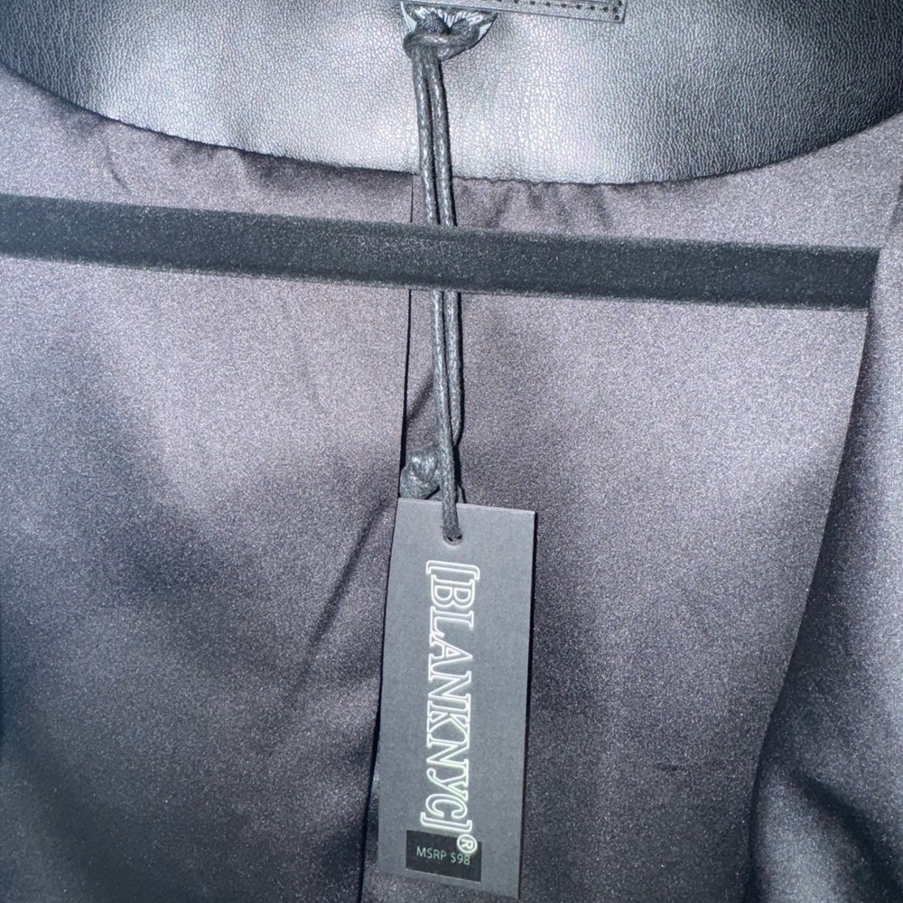 Women's Black Faux Leather Jacket - Picture 4 of 8